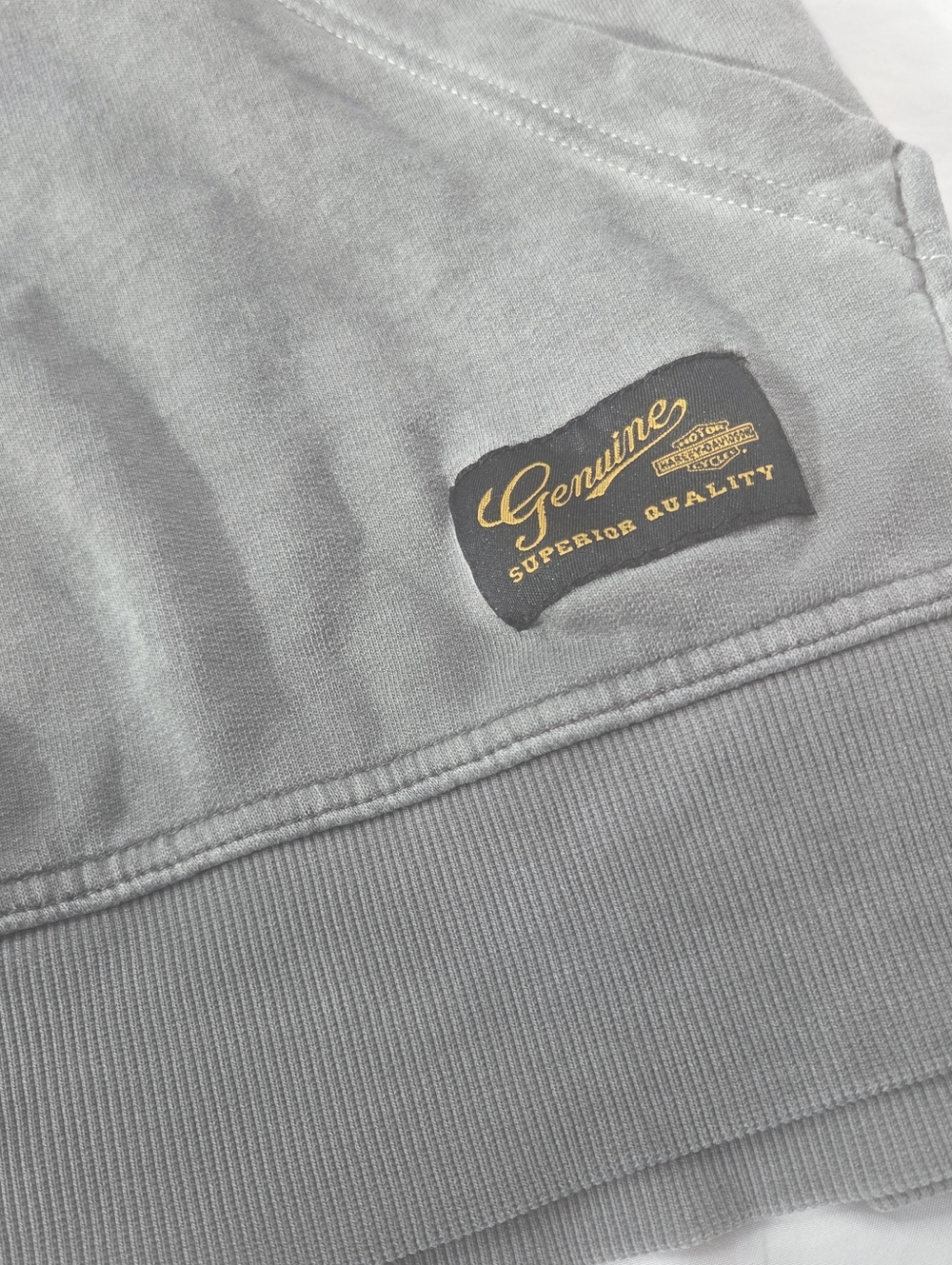 Harley-Davidson Gray Hoodie with Orange & White Shield Logo Large Mens - Picture 2 of 6